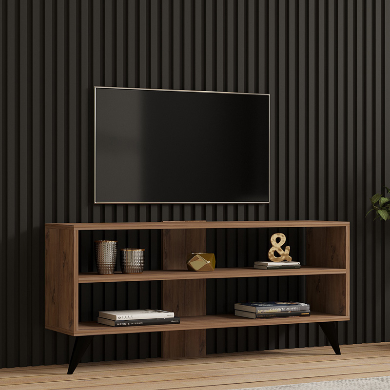 Έπιπλο τηλεόρασης Prestige pakoworld σε sonoma απόχρωση 120x29,6x50εκ 2
