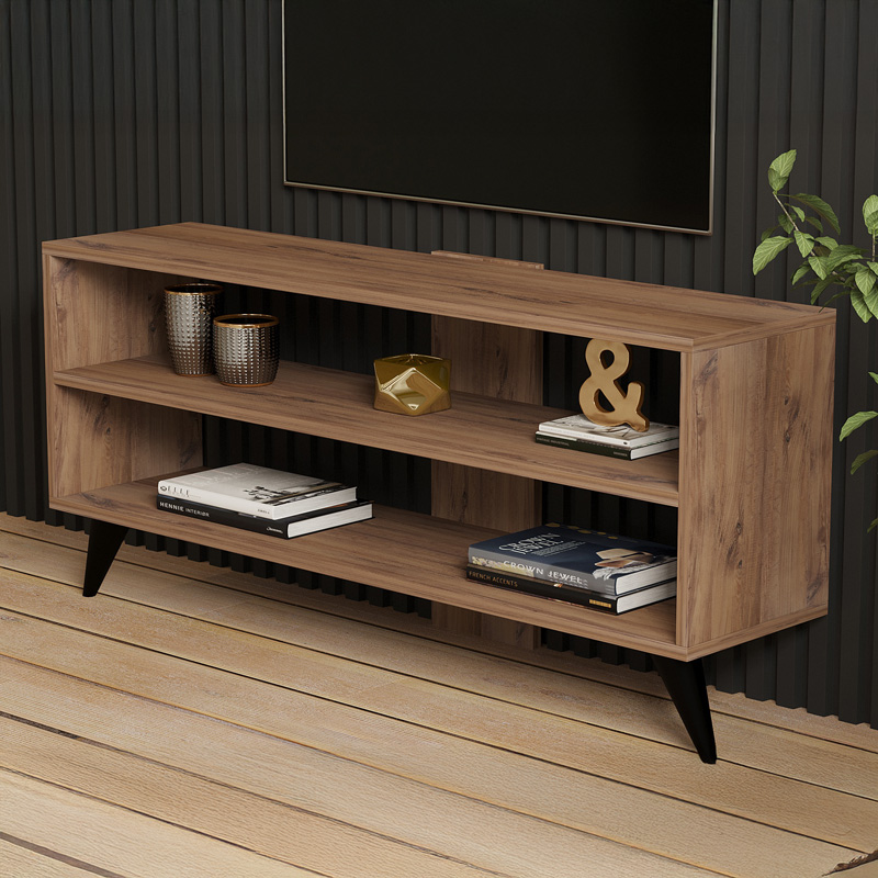 Έπιπλο τηλεόρασης Prestige pakoworld σε sonoma απόχρωση 120x29,6x50εκ 4