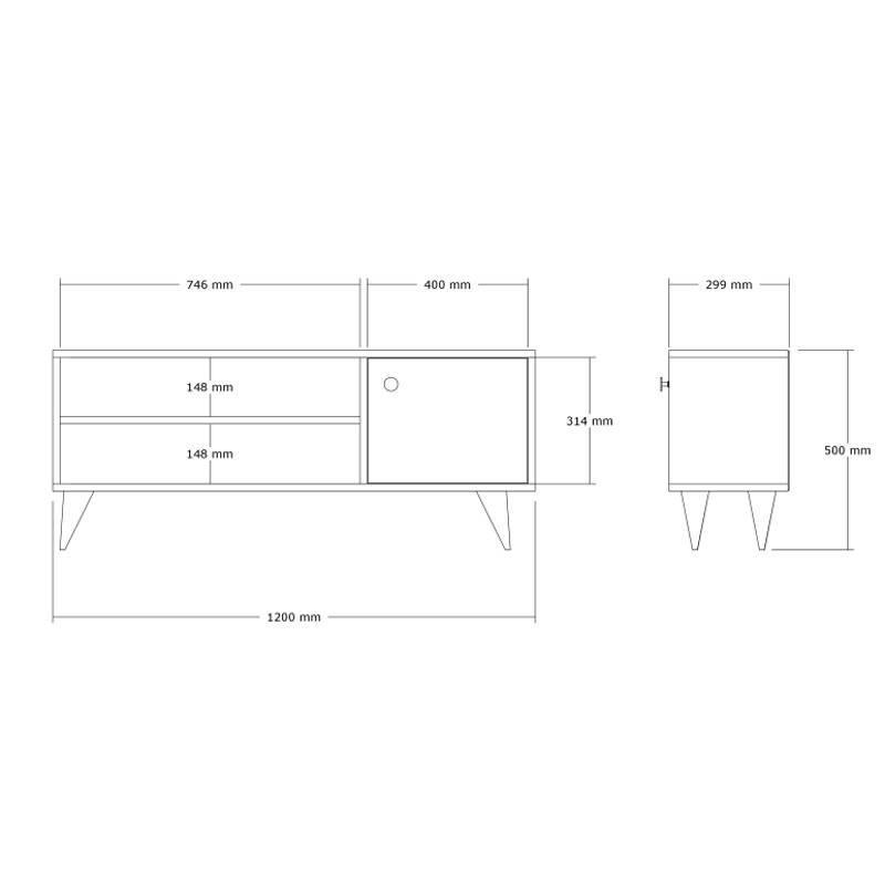 Έπιπλο τηλεόρασης Wison pakoworld σε sonoma απόχρωση 120x29x50εκ 6