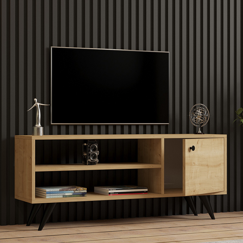 Έπιπλο τηλεόρασης Wison pakoworld σε oak απόχρωση 120x29x50εκ 3