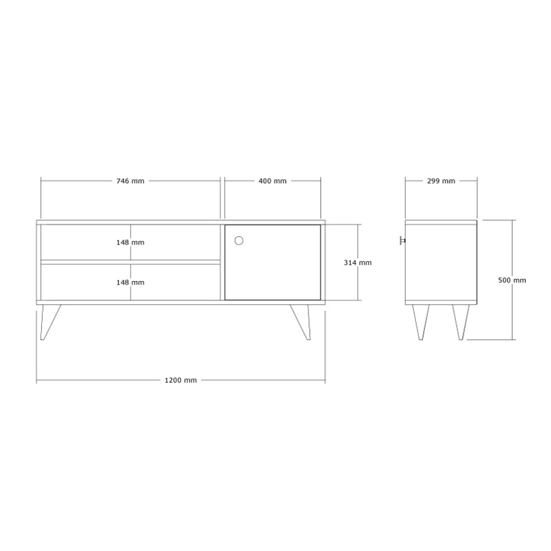 Έπιπλο τηλεόρασης Wison pakoworld σε oak απόχρωση 120x29x50εκ 5