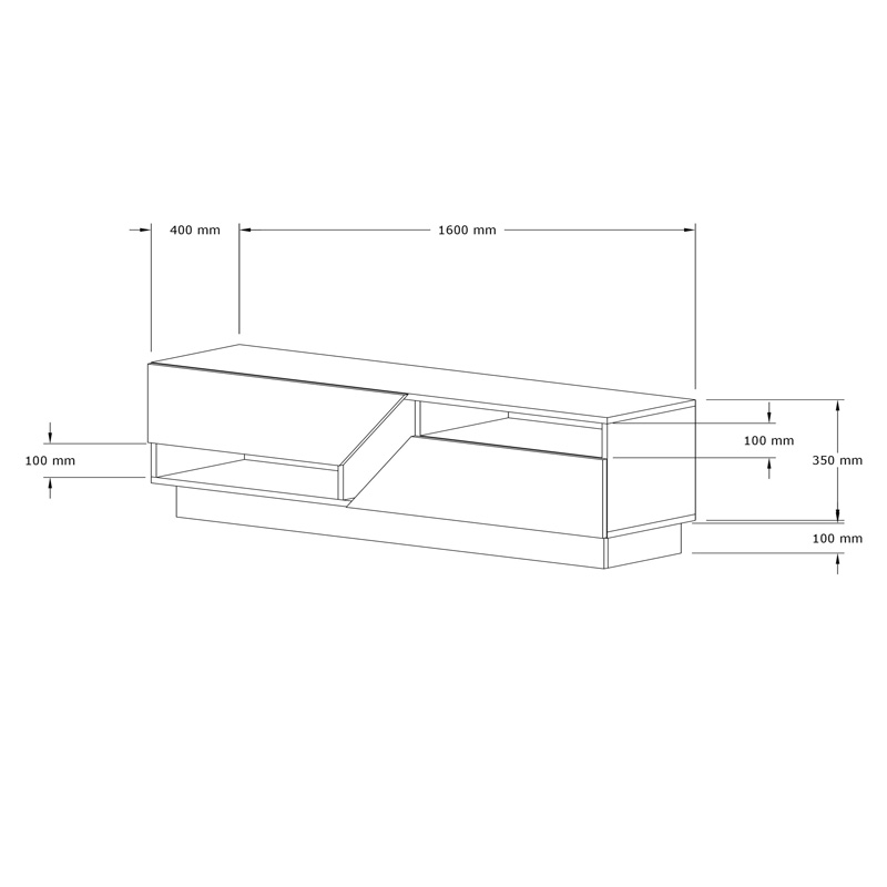 Έπιπλο τηλεόρασης Cogo pakoworld σε όψη τραβερτίνας 160x40x45εκ 5