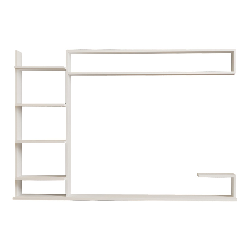 Σύνθετο σαλονιού επιτοίχιο Dilan pakoworld σε λευκή απόχρωση 180x29,60x121,80εκ 4