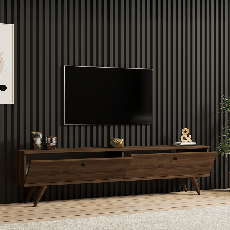 Έπιπλο τηλεόρασης Jate pakoworld σε καρυδί απόχρωση 160x25x40εκ 3