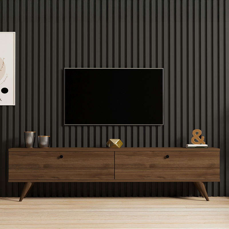 Έπιπλο τηλεόρασης Jate pakoworld σε καρυδί απόχρωση 160x25x40εκ 4