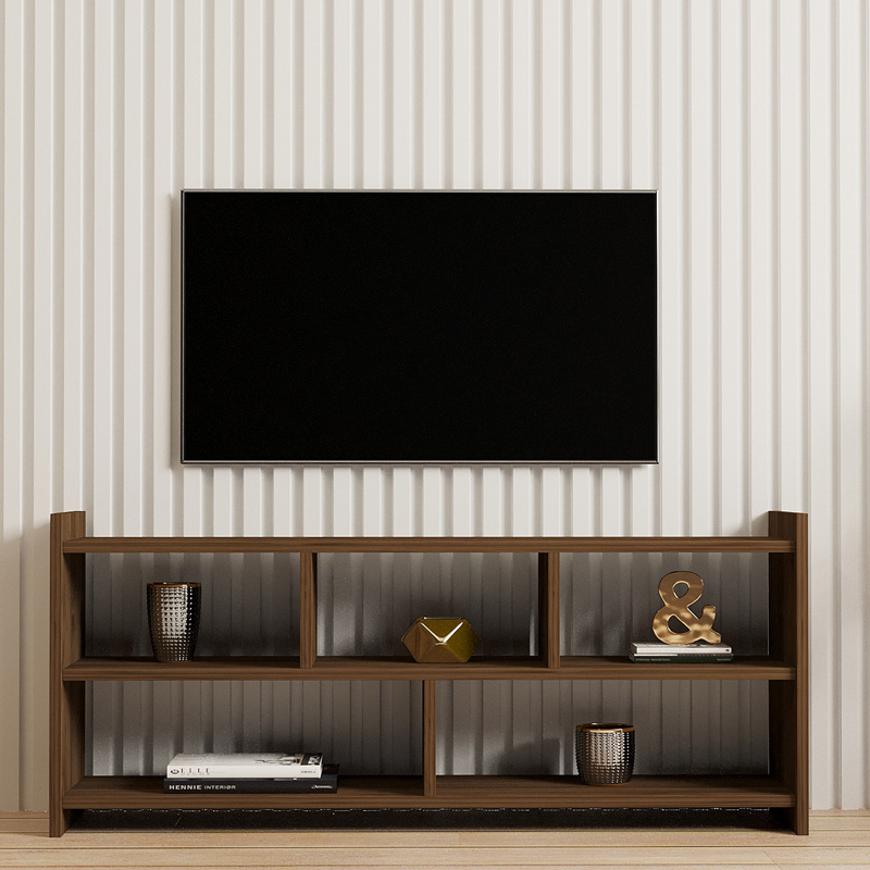 Έπιπλο τηλεόρασης Kapri pakoworld σε καρυδί απόχρωση 120x28x55εκ 4