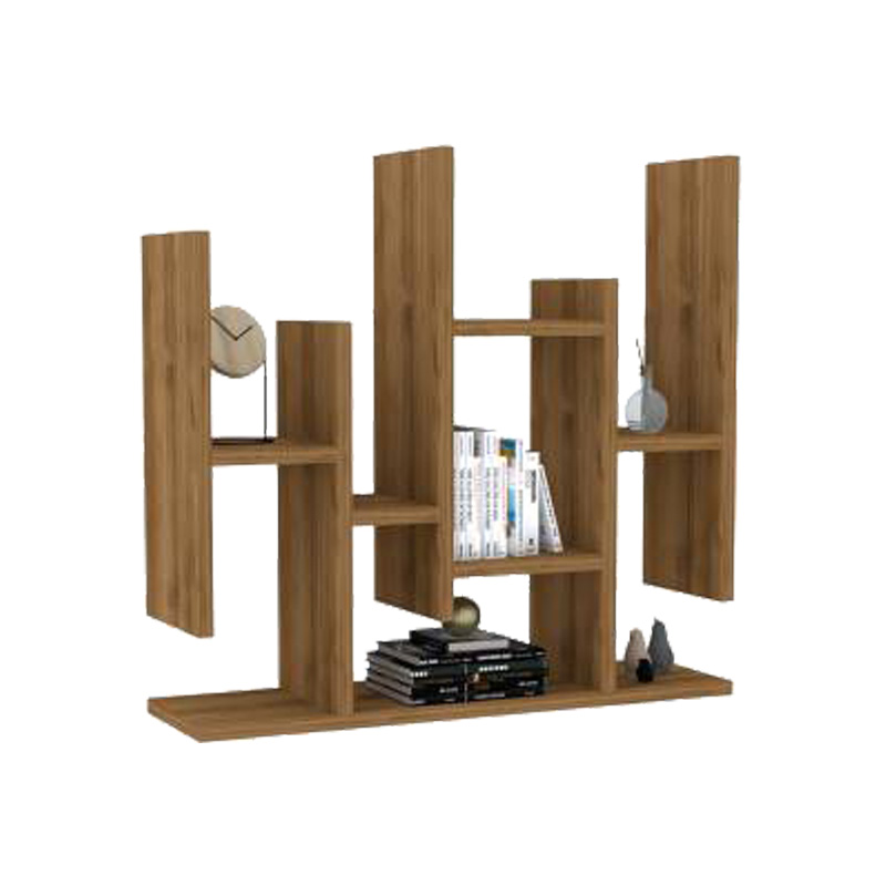 Ραφιέρα τοίχου Bemba pakoworld σε καρυδί απόχρωση 70x19,6x68,8εκ 1