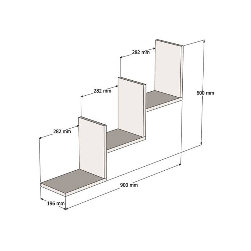 Ραφιέρα τοίχου Mauer pakoworld σε ανθρακί απόχρωση 90x19,6x60εκ 3