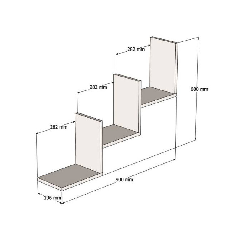 Ραφιέρα τοίχου Mauer pakoworld σε καρυδι απόχρωση 90x19,6x60εκ 3
