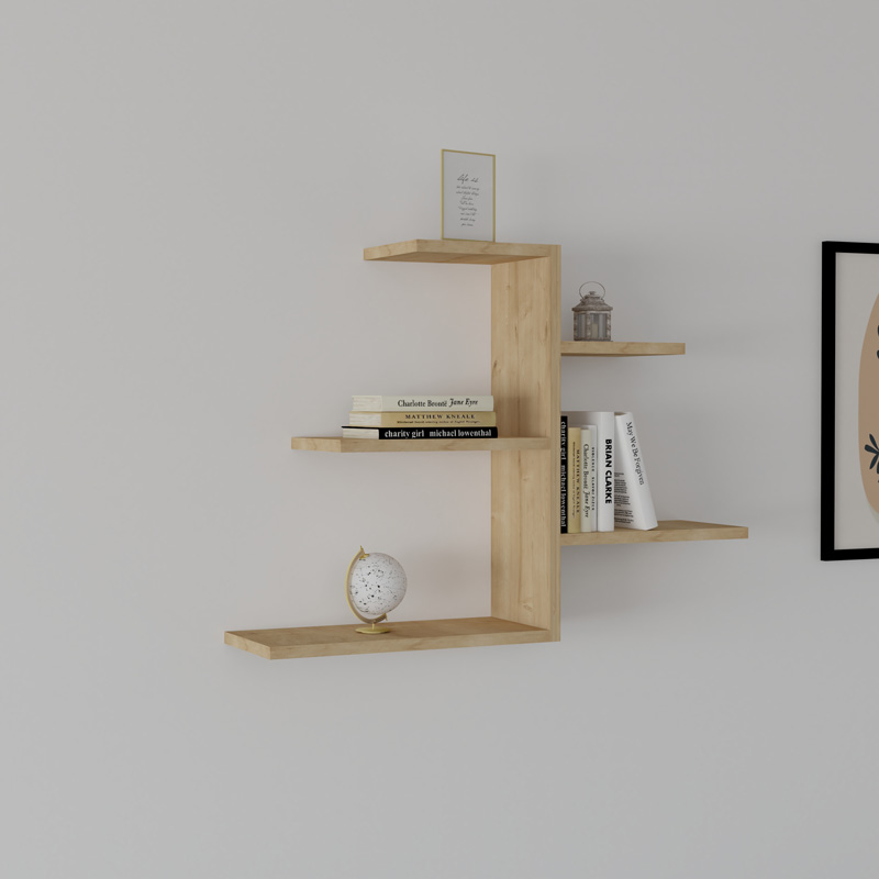 Ραφιέρα τοίχου Callum pakoworld σε oak απόχρωση 82.2x19,6x48εκ 2