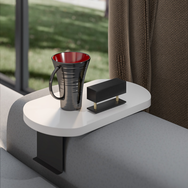 Βοηθητικό τραπεζάκι Linea pakoworld σε λευκή απόχρωση με μαύρα μεταλλικά πόδια 20x35x10εκ 2