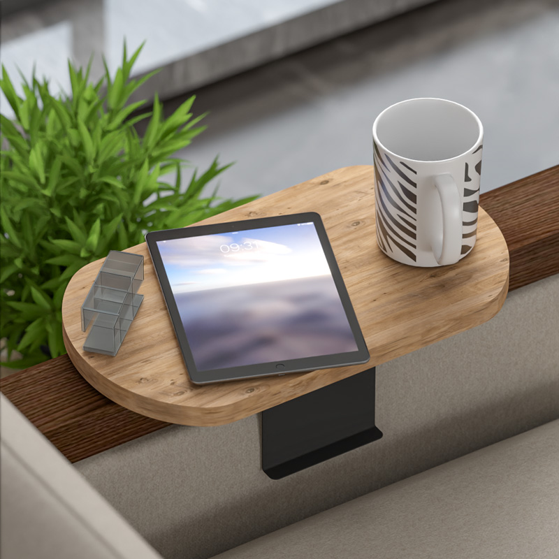 Βοηθητικό τραπεζάκι Linea pakoworld σε sonoma με μαύρα μεταλλικά πόδια 20x35x10εκ 2