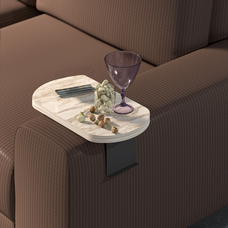 Βοηθητικό τραπεζάκι Linea pakoworld σε γκρι όψη μαρμάρου με μαύρα μεταλλικά πόδια 20x35x10εκ 1