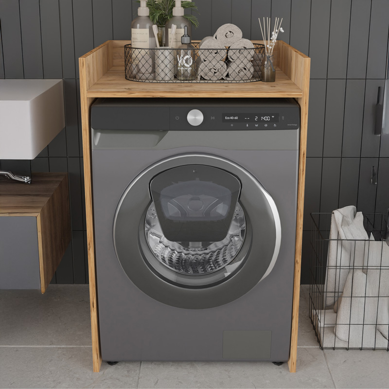 Έπιπλο πλυντηρίου Cuci pakoworld σε oak απόχρωση 60x62x99εκ 2