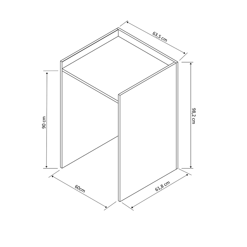 Έπιπλο πλυντηρίου Cuci pakoworld σε oak απόχρωση 60x62x99εκ 4