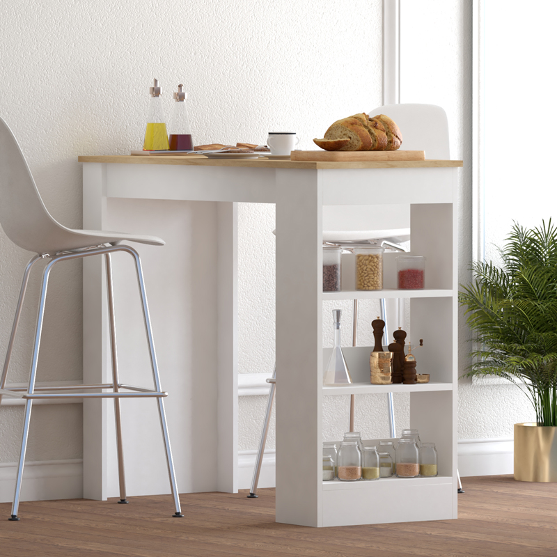 Τραπέζι μπαρ Riff pakoworld λευκό-sonoma 120x50x100εκ 3