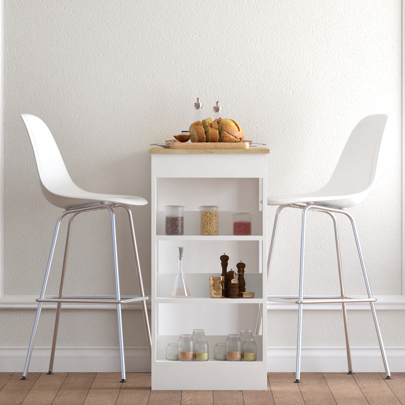 Τραπέζι μπαρ Riff pakoworld λευκό-sonoma 120x50x100εκ 4