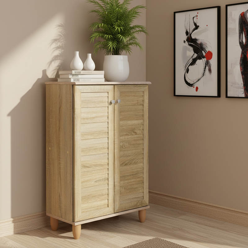 Παπουτσοθήκη-ντουλάπι SANTO pakoworld 10 ζεύγων χρώμα sonoma 60x34,5x91,5εκ 1