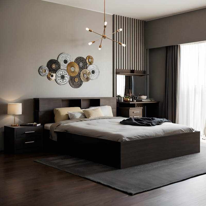 Κρεβάτι OLYMPUS pakoworld χρώμα wenge 160x200εκ 2