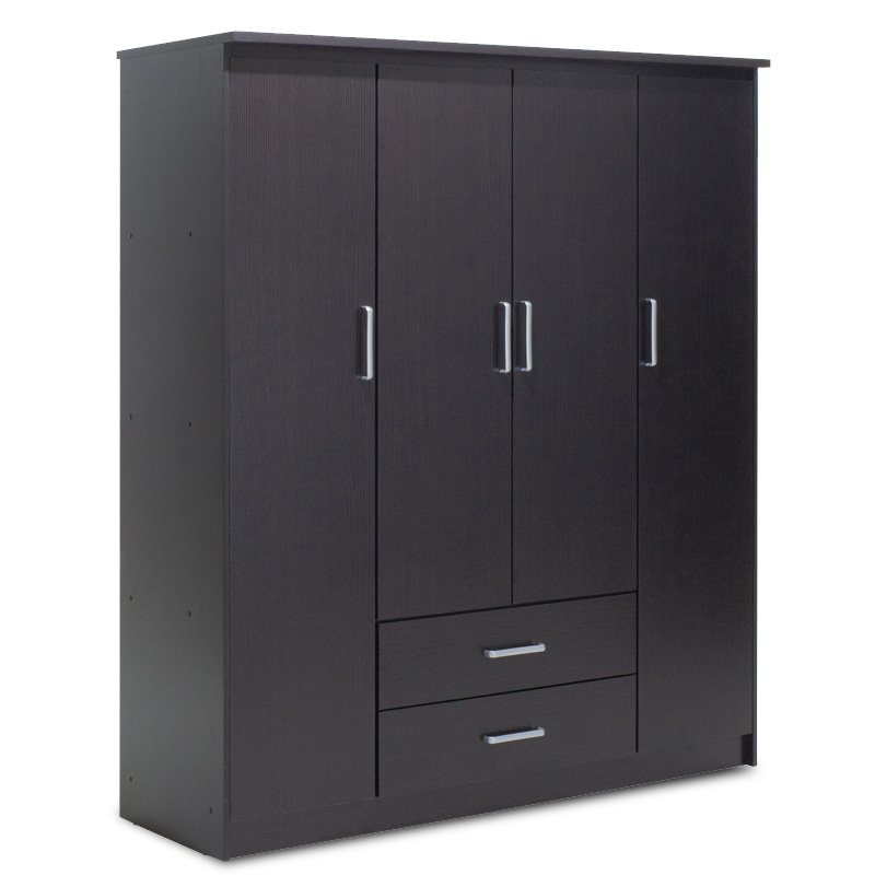 Ντουλάπα ρούχων τετράφυλλη OLYMPUS pakoworld χρώμα wenge 159x57x183εκ 1