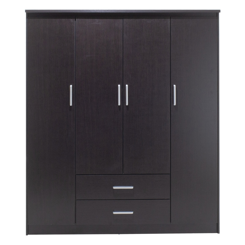 Ντουλάπα ρούχων τετράφυλλη OLYMPUS pakoworld χρώμα wenge 159x57x183εκ 6