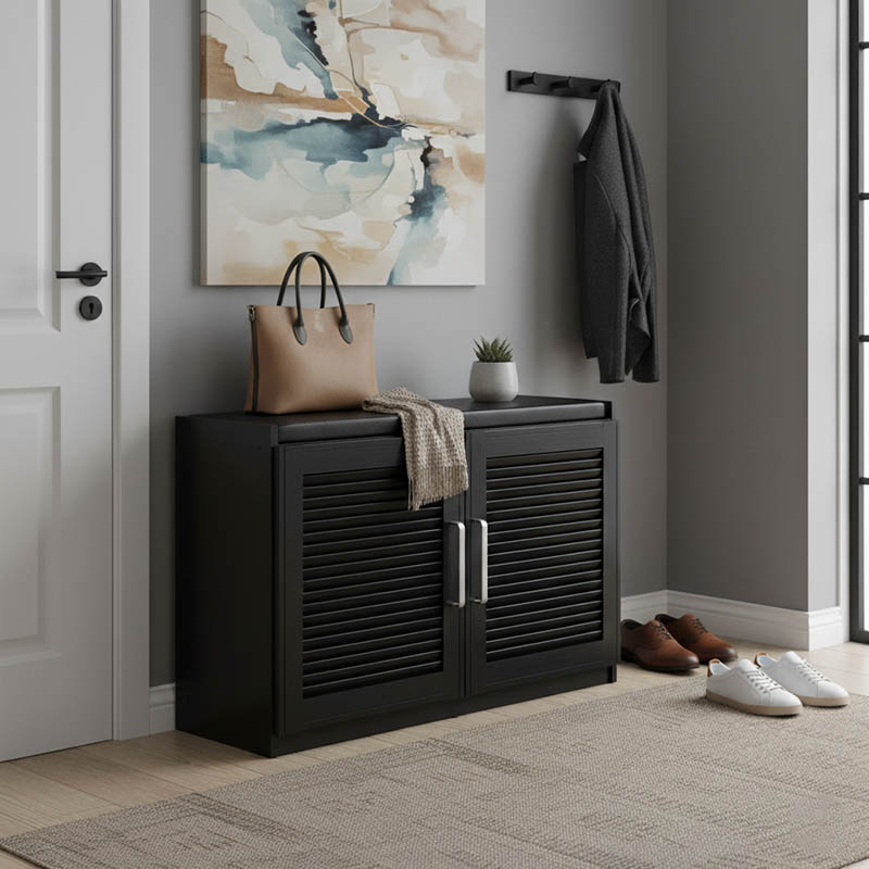 Παπουτσοθήκη-Σκαμπό Crispy pakoworld 9 ζεύγων χρώμα wenge με μαξιλάρι 94x34,5x60εκ 1