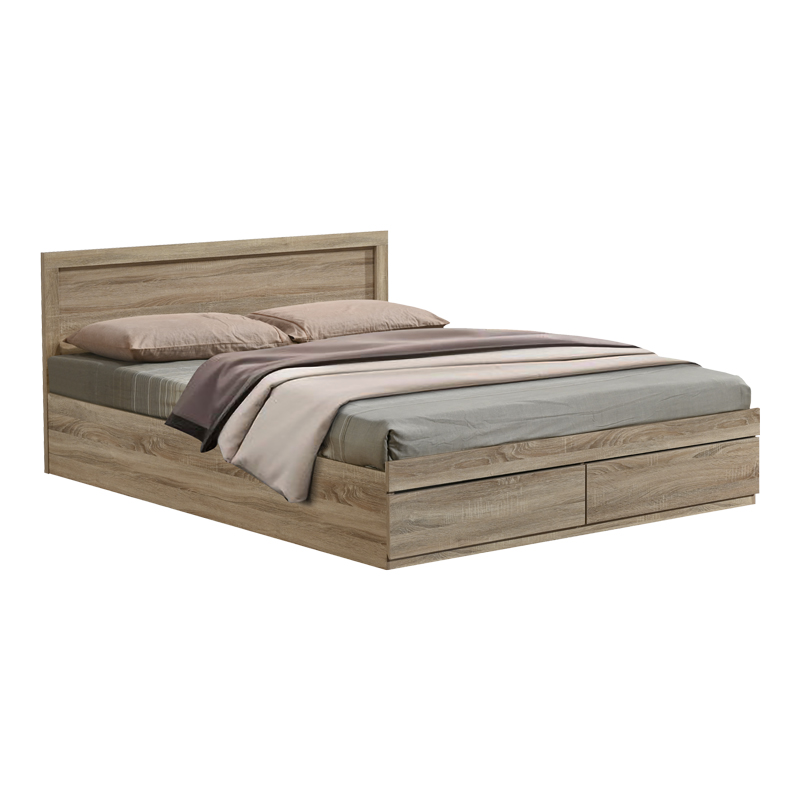 Κρεβάτι Olympus pakoworld με συρτάρι σε sonoma απόχρωση 150x200εκ 2