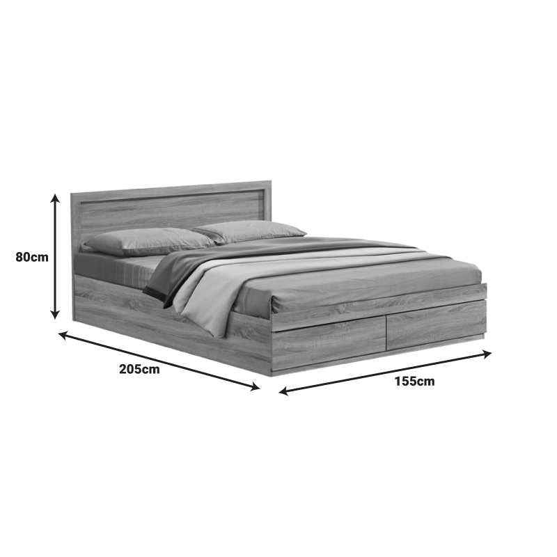 Κρεβάτι Olympus pakoworld με συρτάρι σε sonoma απόχρωση 150x200εκ 6