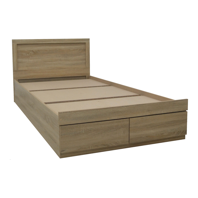Κρεβάτι Olympus pakoworld με συρτάρι σε sonoma απόχρωση 120x200εκ 3