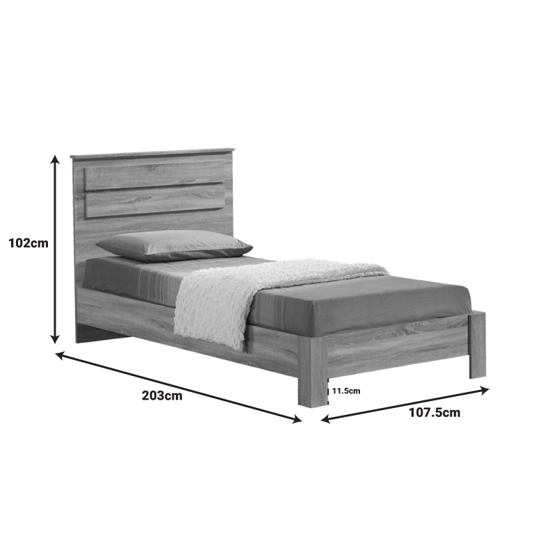 Κρεβάτι OLYMPUS pakoworld σε sonoma απόχρωση 100x200εκ 4