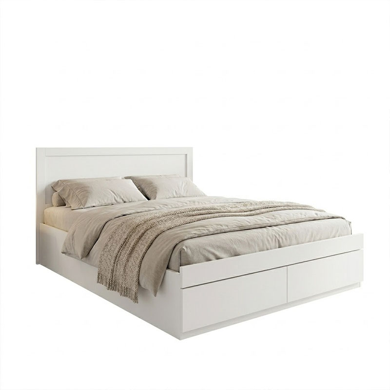 Κρεβάτι Olympus pakoworld με συρτάρι σε λευκή απόχρωση 150x200εκ 2