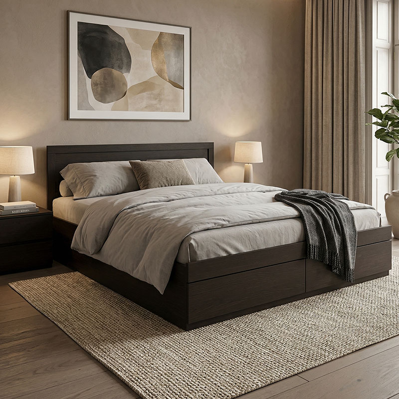 Κρεβάτι Olympus pakoworld με συρτάρι σε wenge απόχρωση 160x200εκ 1