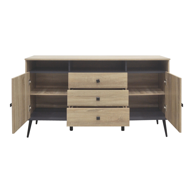 Μπουφές Zezan pakoworld σε sonoma-ανθρακί απόχρωση 140.5x41.5x80εκ 2