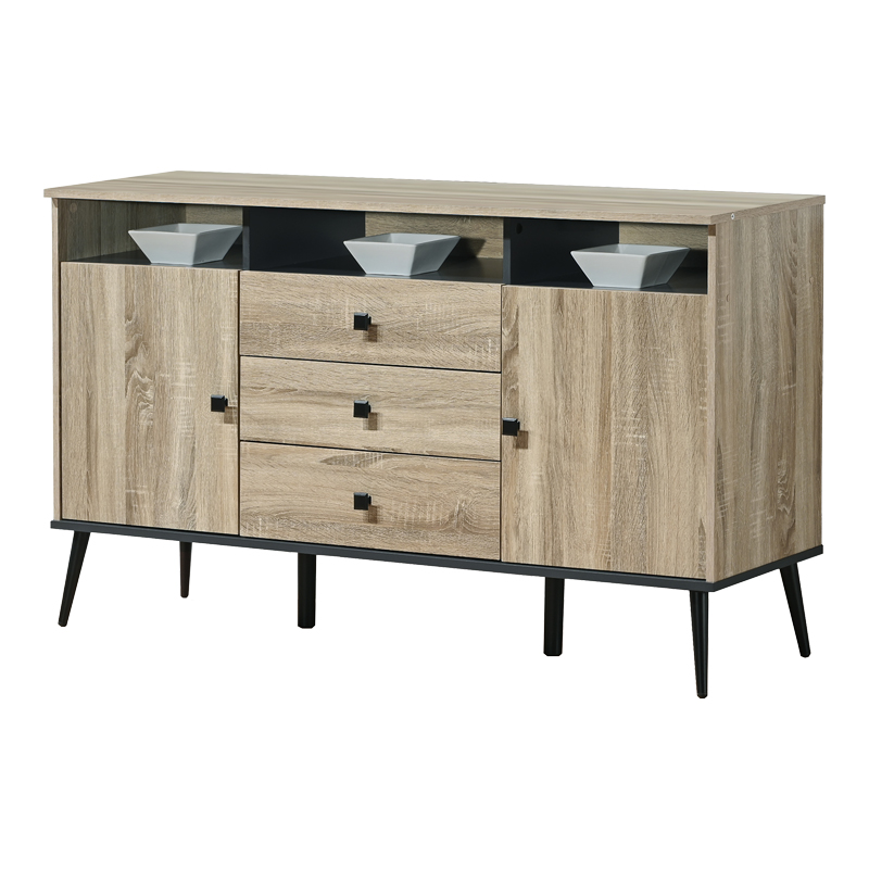 Μπουφές Zezan pakoworld σε sonoma-ανθρακί απόχρωση 140.5x41.5x80εκ 3