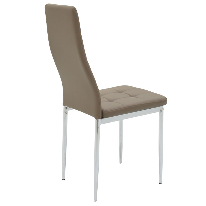 Καρέκλα Cube pakoworld PU μόκα-πόδι χρωμίου 2