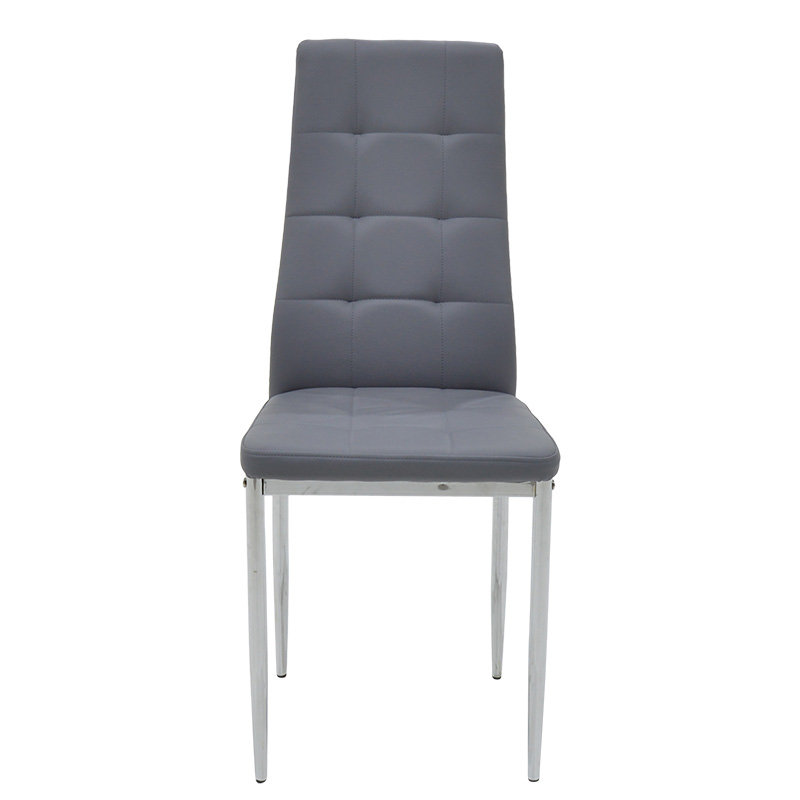 Καρέκλα Cube pakoworld PU γκρι-πόδι χρωμίου 3