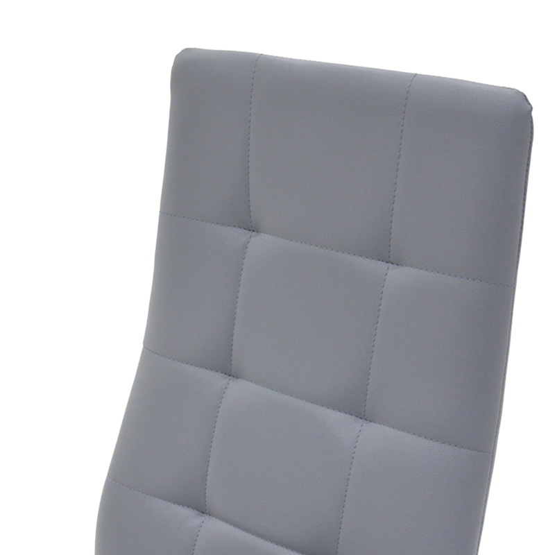 Καρέκλα Cube pakoworld PU γκρι-πόδι χρωμίου 5