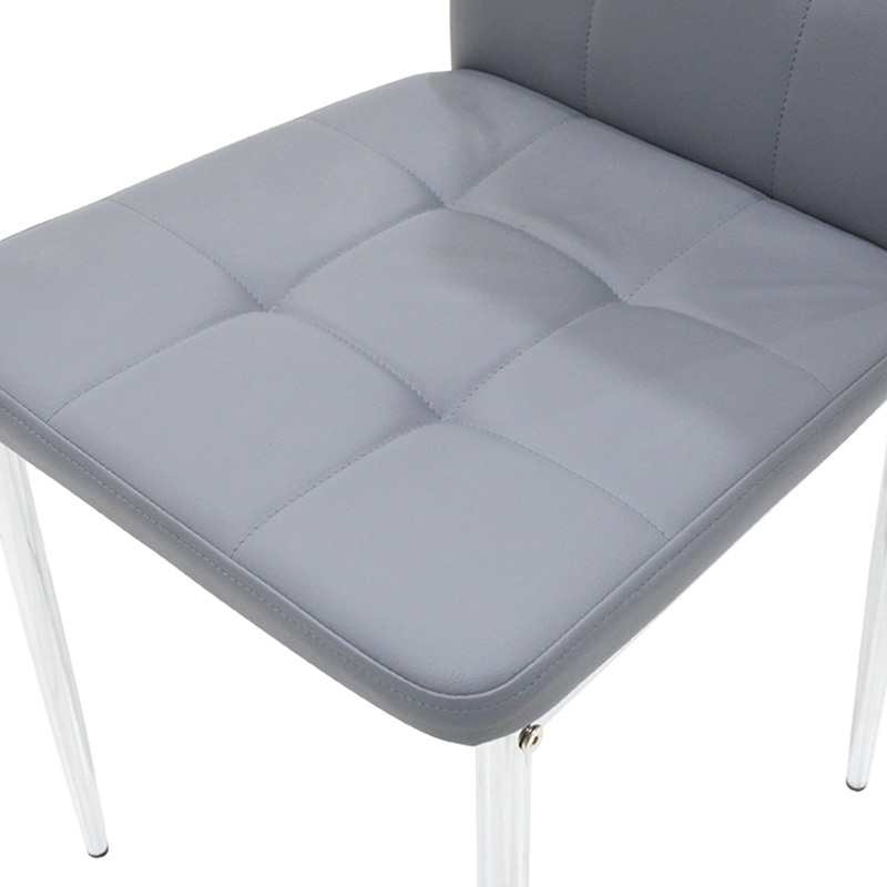 Καρέκλα Cube pakoworld PU γκρι-πόδι χρωμίου 6