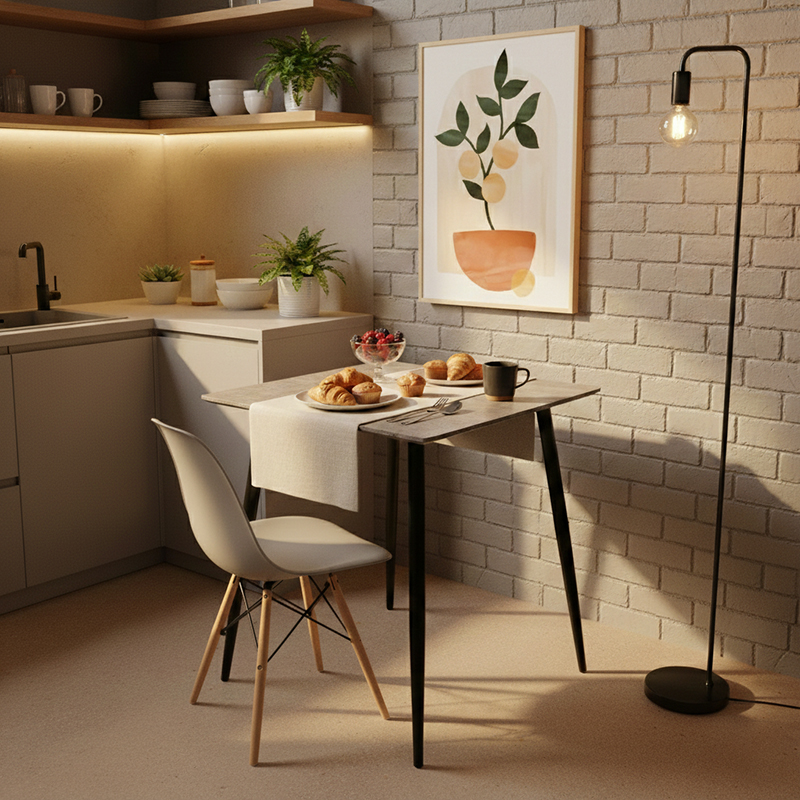 Τραπέζι Cuba pakoworld MDF γκρι cement-μαύρο 70x70x75εκ 2