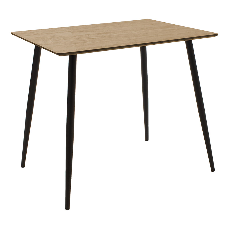 Τραπέζι Cuba pakoworld MDF sonoma-μαύρο 70x70x75εκ 1