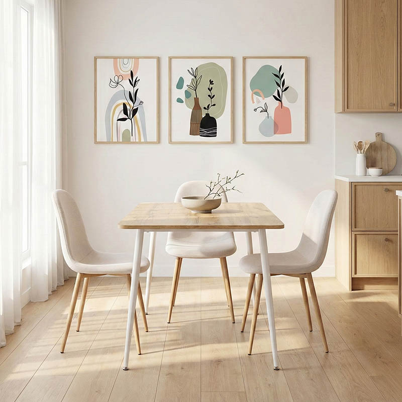 Τραπέζι Cuba pakoworld MDF sonoma-λευκό 120x80x75εκ 2