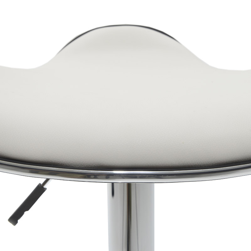 Σκαμπό μπαρ Enzo pakoworld πτυσσόμενο λευκό pu-μέταλλο χρωμίου 45x44x87εκ 6