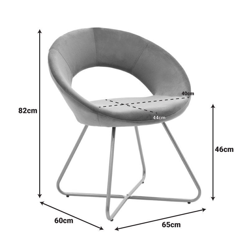 Καρέκλα Valentina pakoworld μπεζ βελούδο-χρυσό πόδι 65x60x82εκ 9