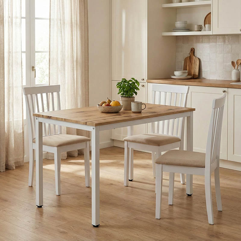 Τραπέζι Witte pakoworld MDF/Metal σε sonoma απόχρωση με λευκο πόδι 110x70x76εκ 2