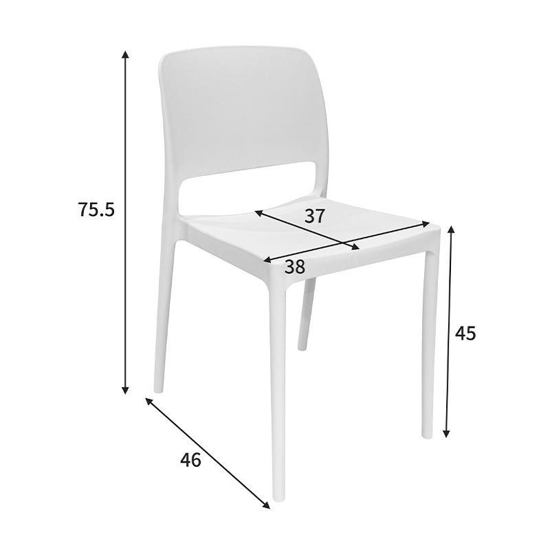 Καρέκλα Fenxy pakoworld pp σε λευκή απόχρωση 38x42x77εκ 9