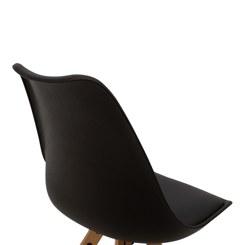 Τραπεζαρία Quana-Caron σετ 5τεμ pakoworld γυάλινο και pp σε μαύρη-φυσική απόχρωση 120x70x75εκ 4