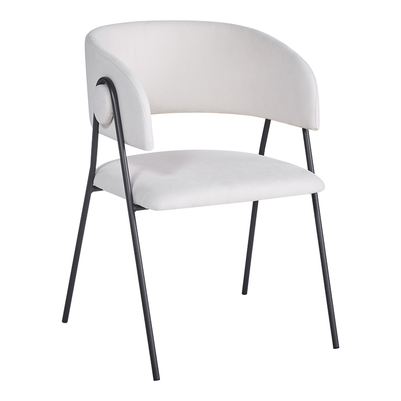 Πολυθρόνα Rachele I pakoworld μπεζ ύφασμα-πόδι μαύρο μέταλλο 52x65x79εκ 1