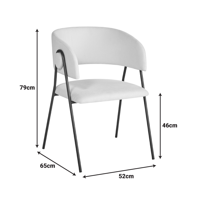 Πολυθρόνα Rachele I pakoworld ανθρακί ύφασμα-πόδι μαύρο μέταλλο 52x65x79εκ 8