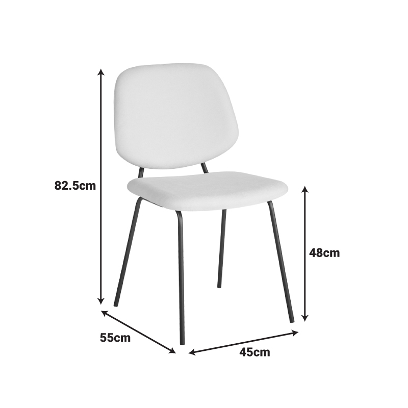 Καρέκλα Pietro I pakoworld μπεζ ύφασμα-πόδι μαύρο μέταλλο 45x55x82.5εκ 8
