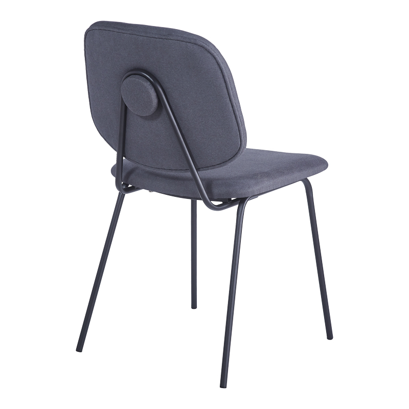 Καρέκλα Pietro I pakoworld ανθρακί ύφασμα-πόδι μαύρο μέταλλο 45x55x82.5εκ 2